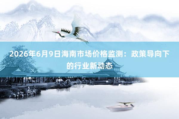 2026年6月9日海南市场价格监测：政策导向下的行业新动态