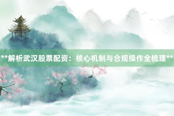 **解析武汉股票配资：核心机制与合规操作全梳理**